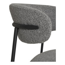 Krzesło tapicerowane Mira boucle szary / czarny House Nordic