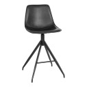 Krzesło barowe z ekoskóry w stylu vintage Monaco 65cm czarne House Nordic