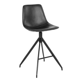 Krzesło barowe z ekoskóry w stylu vintage Monaco 65cm czarne House Nordic 2