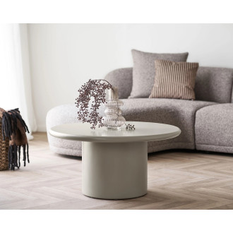 Stolik kawowy okrągły na kolumnowej nodze Nagano 80cm piaskowy House Nordic