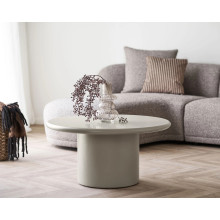 Stolik kawowy okrągły na kolumnowej nodze Nagano 80cm piaskowy House Nordic