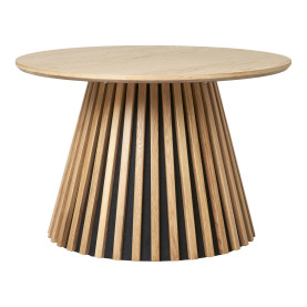Stolik kawowy fornirowany na podstawie z lameli Osaka 70cm dąb naturalny House Nordic