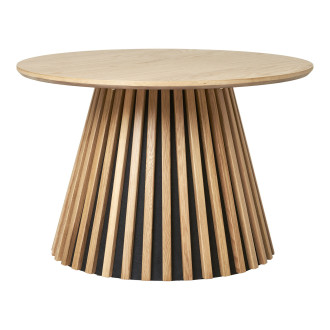 Stolik kawowy fornirowany na podstawie z lameli Osaka 70cm dąb naturalny House Nordic