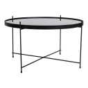 Stolik okrągły szklany z tacą Venezia 70cm czarny House Nordic