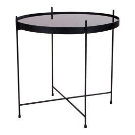 Stolik pomocniczy szklany z tacą Venezia 48cm czarny House Nordic