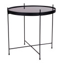 Stolik pomocniczy szklany z tacą Venezia 48cm czarny House Nordic