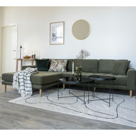 Stolik okrągły szklany z tacą Venezia 70cm czarny House Nordic 2