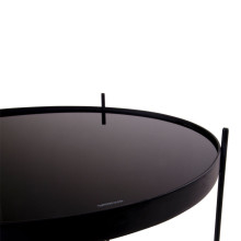 Stolik pomocniczy szklany z tacą Venezia 48cm czarny House Nordic