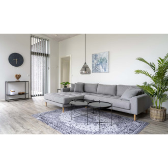 Stolik okrągły szklany z tacą Venezia 70cm czarny House Nordic