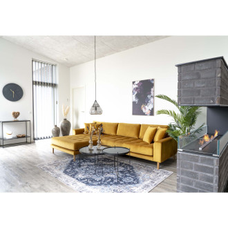 Stolik pomocniczy szklany z tacą Venezia 48cm czarny House Nordic