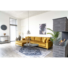 Stolik pomocniczy szklany z tacą Venezia 48cm czarny House Nordic