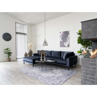 Stolik okrągły szklany z tacą Venezia 70cm czarny House Nordic