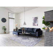 Stolik okrągły szklany z tacą Venezia 70cm czarny House Nordic