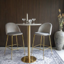 Stół barowy na jednej nodze Bolzano 70cm imitacja marmuru / złoty House Nordic