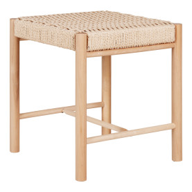 Stołek / taboret drewniany z plecionym siedziskiem Abano 46,5cm House Nordic