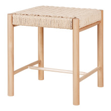 Stołek / taboret drewniany z plecionym siedziskiem Abano 46,5cm House Nordic
