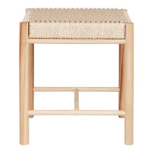 Stołek / taboret drewniany z plecionym siedziskiem Abano 46,5cm House Nordic