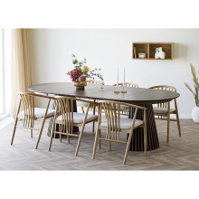 Stół fornirowany rozkładany na podstawie z lameli Osaka 120/240cm dąb dymiony House Nordic