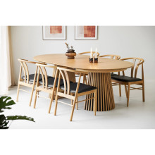 Stół fornirowany rozkładany na podstawie z lameli Osaka 120/200cm dąb naturalny House Nordic