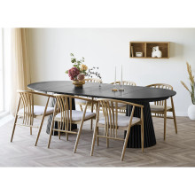 Stół fornirowany rozkładany na podstawie z lameli Osaka 120/240cm dąb czarny House Nordic