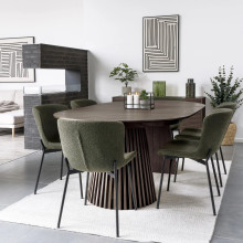 Stół fornirowany rozkładany na podstawie z lameli Osaka 120/200cm dąb dymiony House Nordic