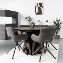 Stół fornirowany rozkładany na podstawie z lameli Osaka 120/200cm dąb dymiony House Nordic