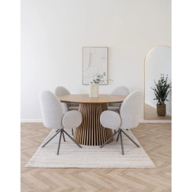 Stół fornirowany okrągły na podstawie z lameli Osaka 140cm dąb naturalny House Nordic 2