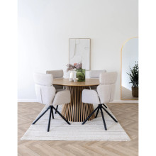 Stół fornirowany okrągły na podstawie z lameli Osaka 140cm dąb naturalny House Nordic