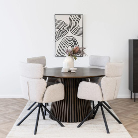 Stół fornirowany okrągły na podstawie z lameli Osaka 140cm dąb dymiony House Nordic 2