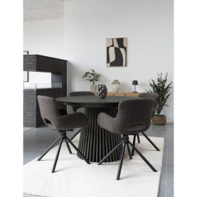 Stół fornirowany okrągły na podstawie z lameli Osaka 140cm dąb czarny House Nordic 2