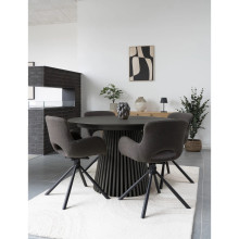 Stół fornirowany okrągły na podstawie z lameli Osaka 140cm dąb czarny House Nordic