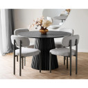 Stół fornirowany okrągły na podstawie z lameli Osaka 120cm dąb czarny House Nordic