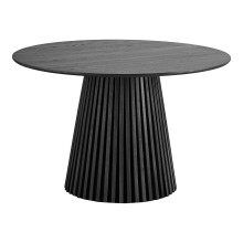 Stół fornirowany okrągły na podstawie z lameli Osaka 120cm dąb czarny House Nordic
