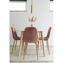 Stół okrągły skandynawski Vojens 105cm biały /naturalny House Nordic