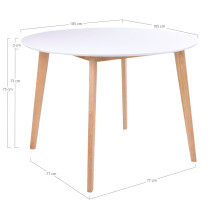 Stół okrągły skandynawski Vojens 105cm biały /naturalny House Nordic