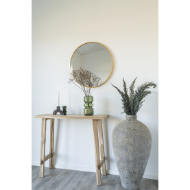 Lustro okrągłe w złotej ramie Madrid 60cm House Nordic