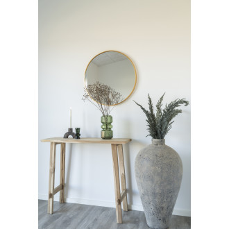 Lustro okrągłe w złotej ramie Madrid 60cm House Nordic