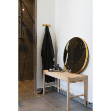 Lustro okrągłe w złotej ramie Madrid 60cm House Nordic