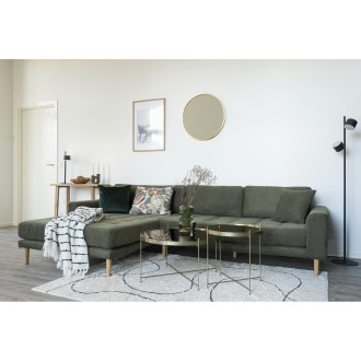 Lustro okrągłe w złotej ramie Madrid 60cm House Nordic
