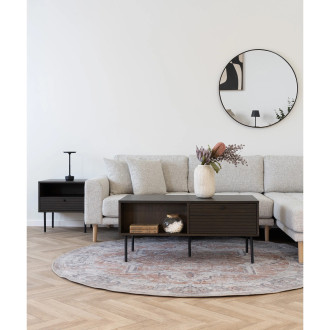 Lustro okrągłe w czarnej ramie Madrid 80cm House Nordic