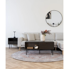 Lustro okrągłe w czarnej ramie Madrid 80cm House Nordic