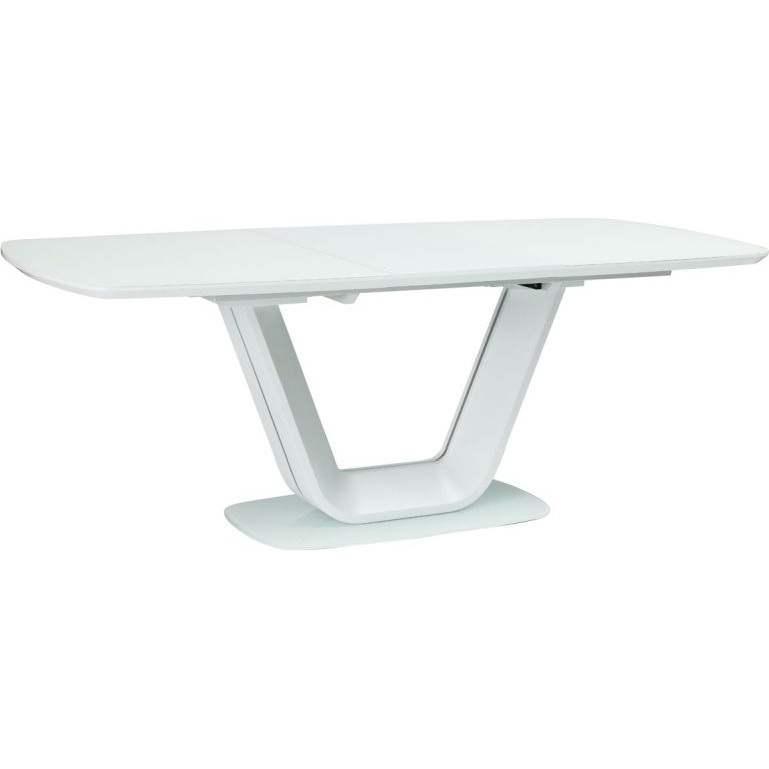 Stół rozkładany szklany Armani 160x90 Biały mat Signal do kuchni, jadalni i salonu.