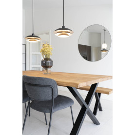 Lustro okrągłe w czarnej ramie Jersey 80cm House Nordic 2