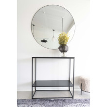 Lustro okrągłe w czarnej ramie Jersey 80cm House Nordic