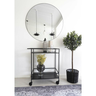 Lustro okrągłe w czarnej ramie Jersey 100cm House Nordic