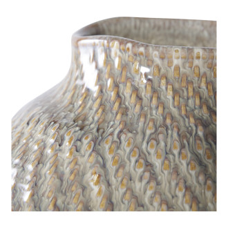Wazon ceramiczny organiczny kształt - biało-zielony H30,5cm House Nordic