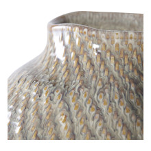 Wazon ceramiczny organiczny kształt - biało-zielony H30,5cm House Nordic