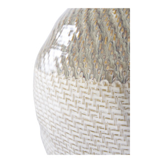 Wazon ceramiczny organiczny kształt - biało-zielony H30,5cm House Nordic