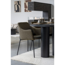 Krzesło fotelowe tkanina boucle Melilla brąz / czarny House Nordic