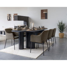 Krzesło fotelowe tkanina boucle Melilla brąz / czarny House Nordic